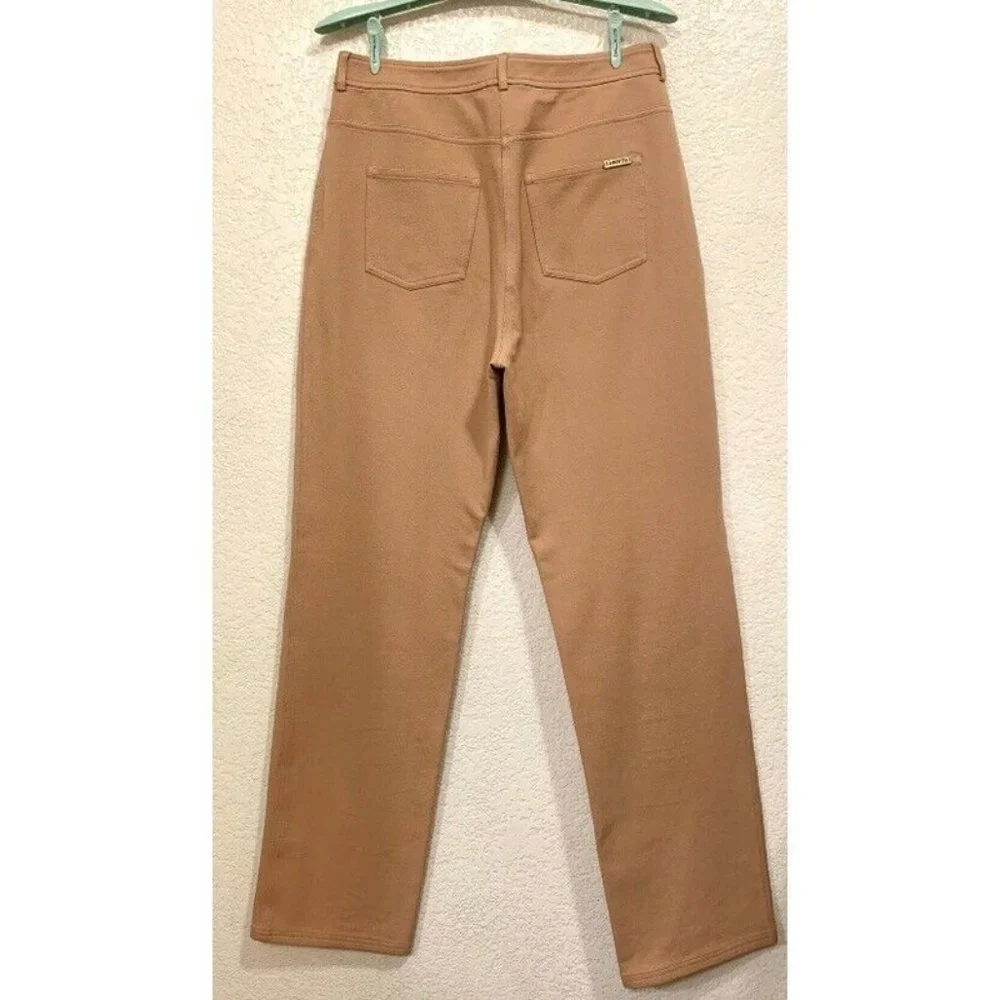 St John Tan Straight Leg Casual High Rise Pants